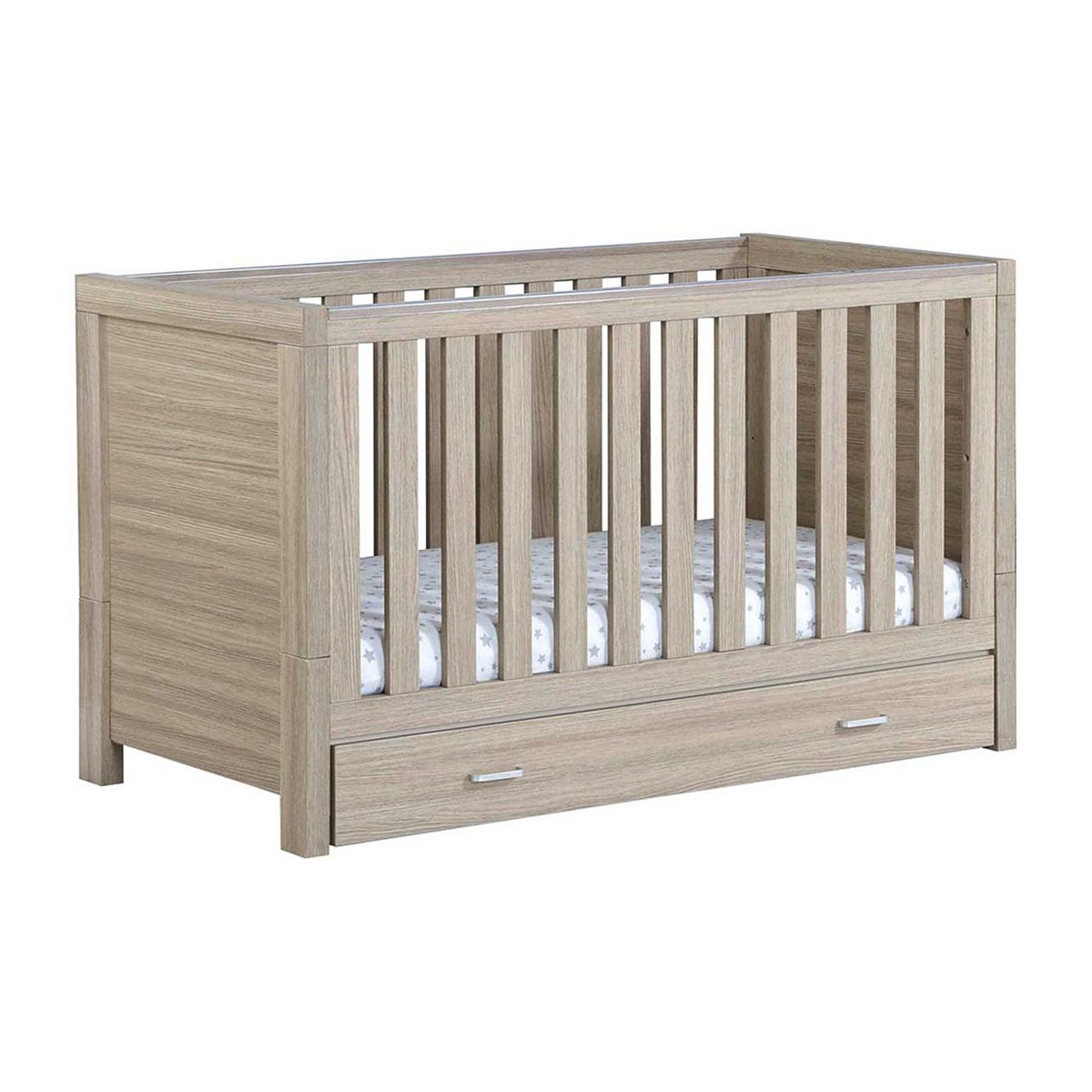 Babymore Luno Cot Bed with Drawer - Oak GOODS Boots   