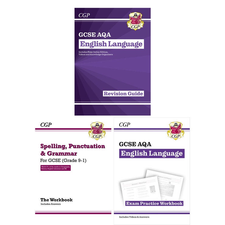CGP GCSE English Language pack 3-book set (British brand)