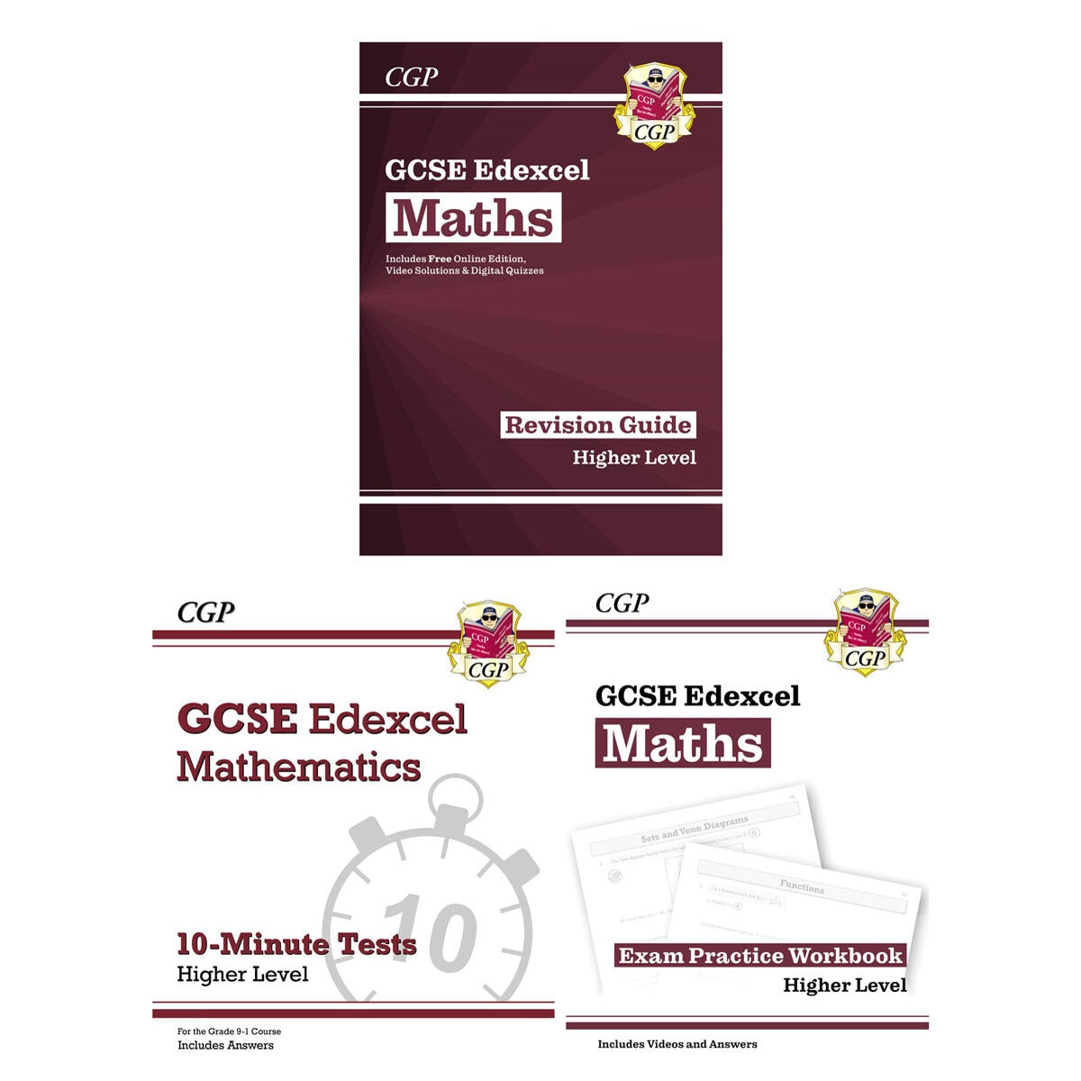 CGP GCSE maths book pack Edexcel Higher, imported from the UK
