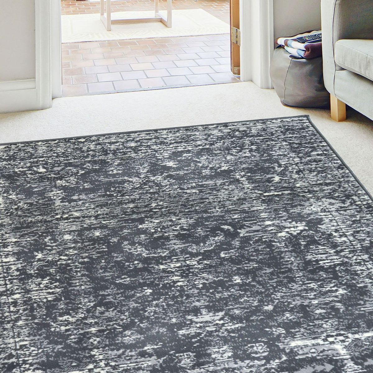Homemaker Traditional Charcoal Short Pile Runner Door Mat 67x200cm