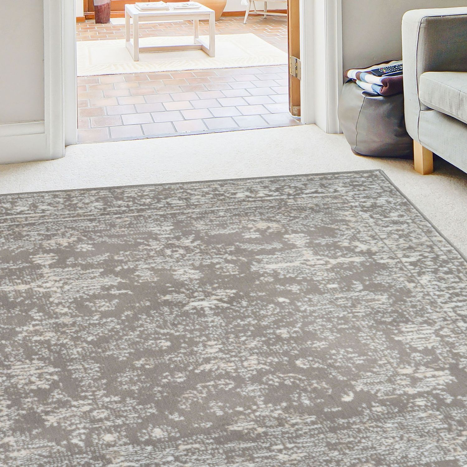 Homemaker Traditional Charcoal Short Pile Runner Door Mat 67x200cm