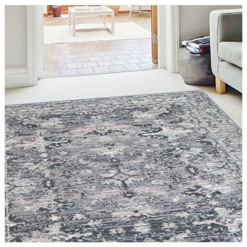 Homemaker Traditional Charcoal Short Pile Runner Door Mat 67x200cm