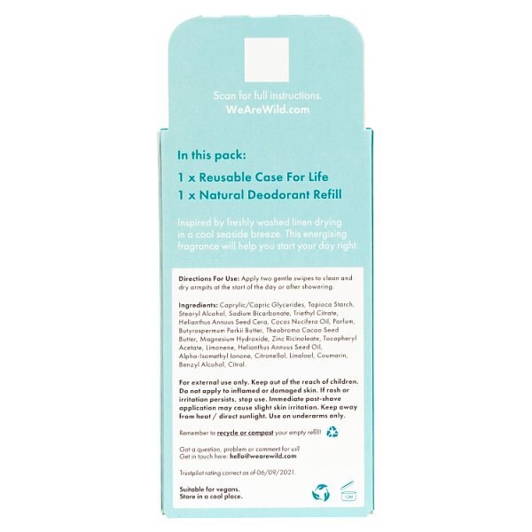 Wild Aqua Case And Fresh Cotton & Sea Salt Deo Refill