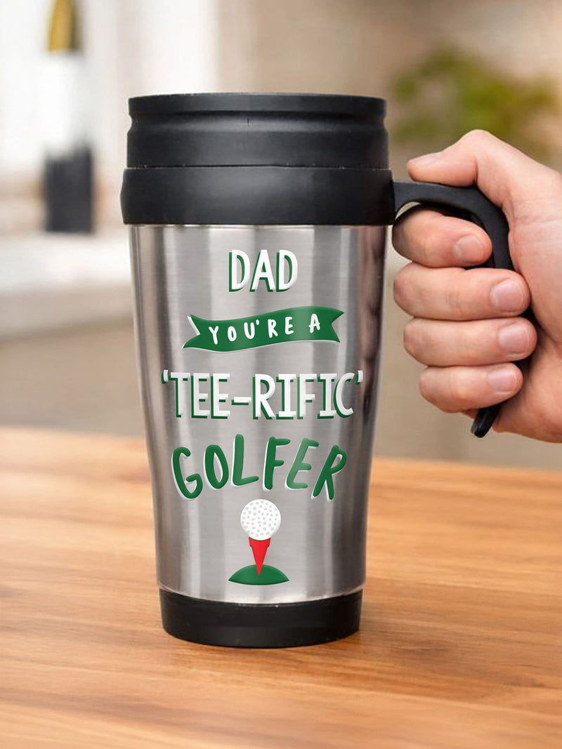 PMC personalised golf thermal travel mug 400ml, imported from the UK