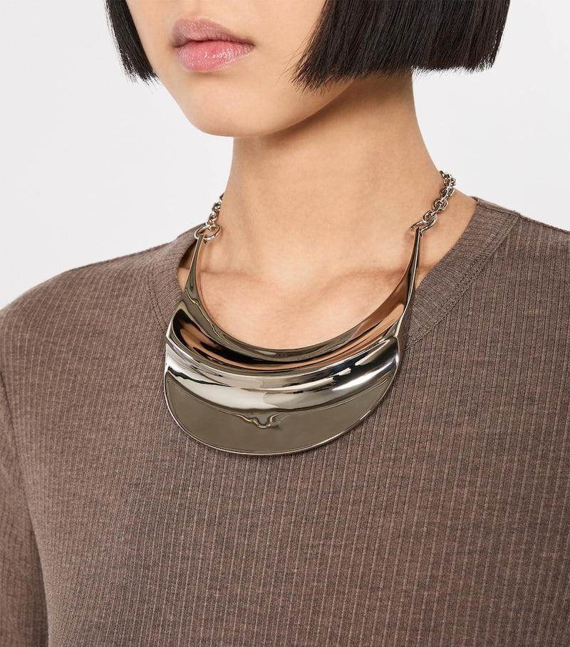 Max Mara crescent necklace metal pendant, imported from the UK