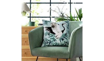 Argos Habitat Crane Print Velvet Multicoloured Cushion 43x43cm- Buy online at McGrocer