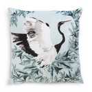 Habitat crane print velvet cushion multicoloured 43x43cm, UK version