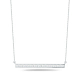 Baguette cut diamond necklace 1.24ctw 18ct white gold, imported from the UK