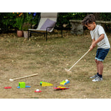 Chad Valley wooden golf set with two putters and obstacles (British brand)