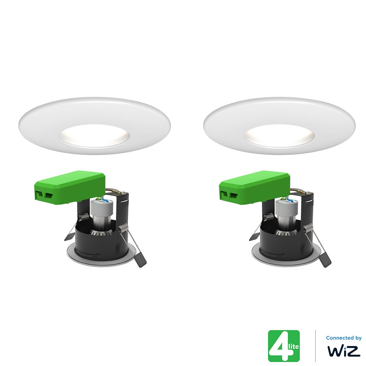 4lite WiZ smart LED downlight pack of 2, IP65 fire rated (British brand)