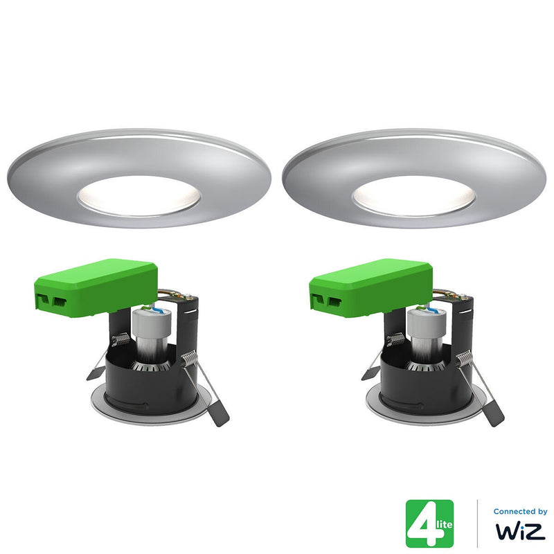 4lite WiZ Connected LED IP65 Fire Rated Smart Downlight Pack of 2, 3 Colour Options