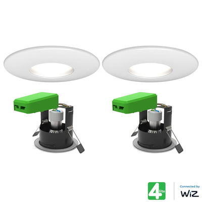 Costco UK 4lite WiZ Connected LED IP20 Fire Rated Downlight, Pack of 2, Matt White- Buy online at McGrocer