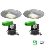 4lite WiZ downlight pack of 2 satin chrome (British brand)