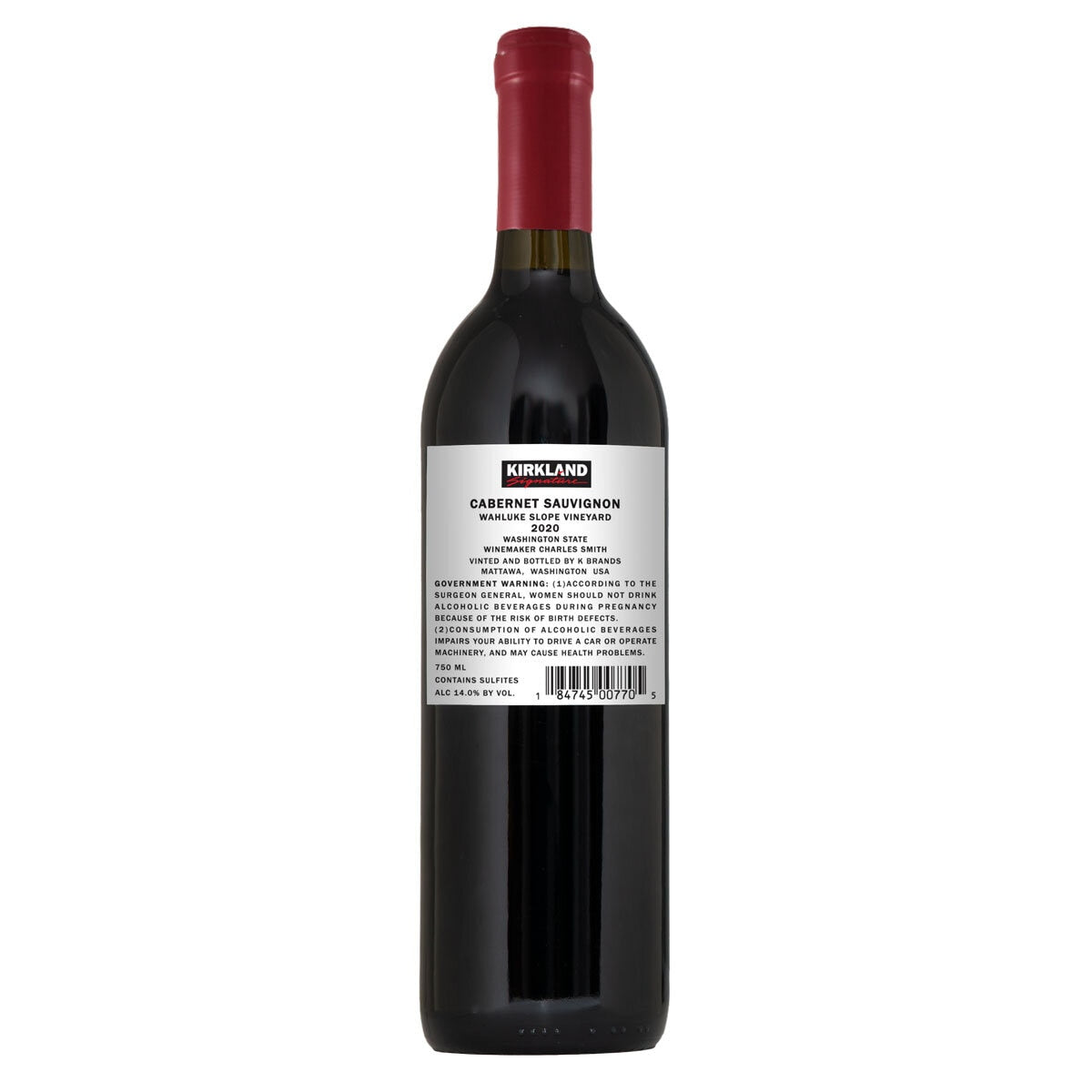 Kirkland Signature K Vine Cabernet Sauvignon 2020, 75cl