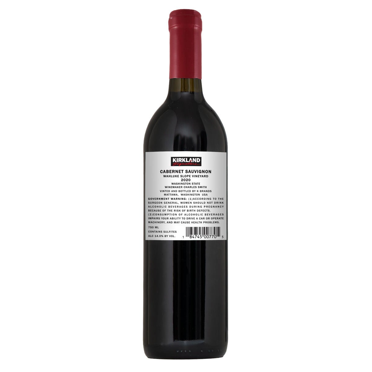 Kirkland Signature Cabernet Sauvignon 2020 75cl, UK version