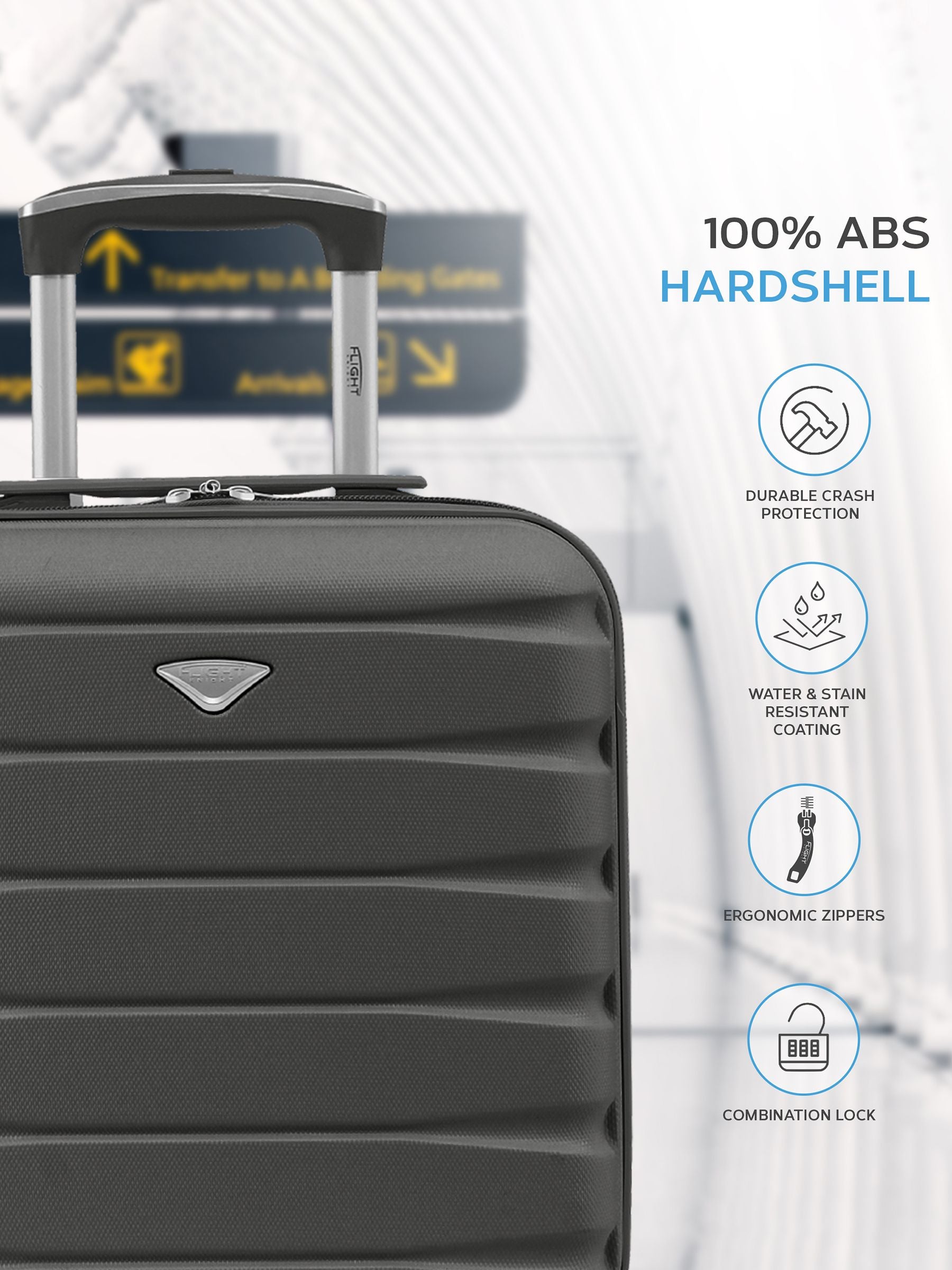 Flight Knight underseat cabin luggage 45x36x20cm - British product