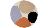 Habitat carved geometric round wool cut pile rug 120cm, UK version
