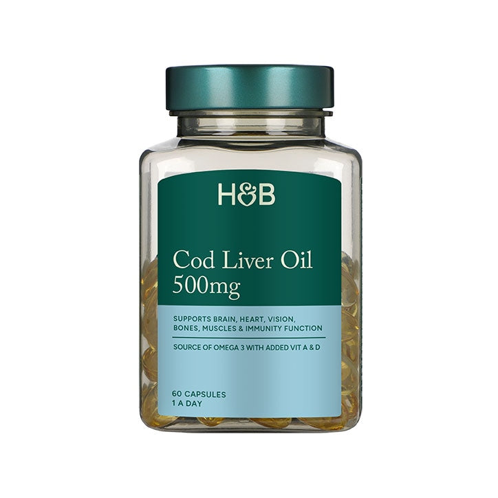 Holland & Barrett Pure Cod Liver Oil 1000mg 120 Capsules Omega 3 Supplements & Fish Oils Holland&Barrett