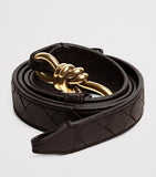 Bottega Veneta leather Intrecciato Andiamo belt, UK version