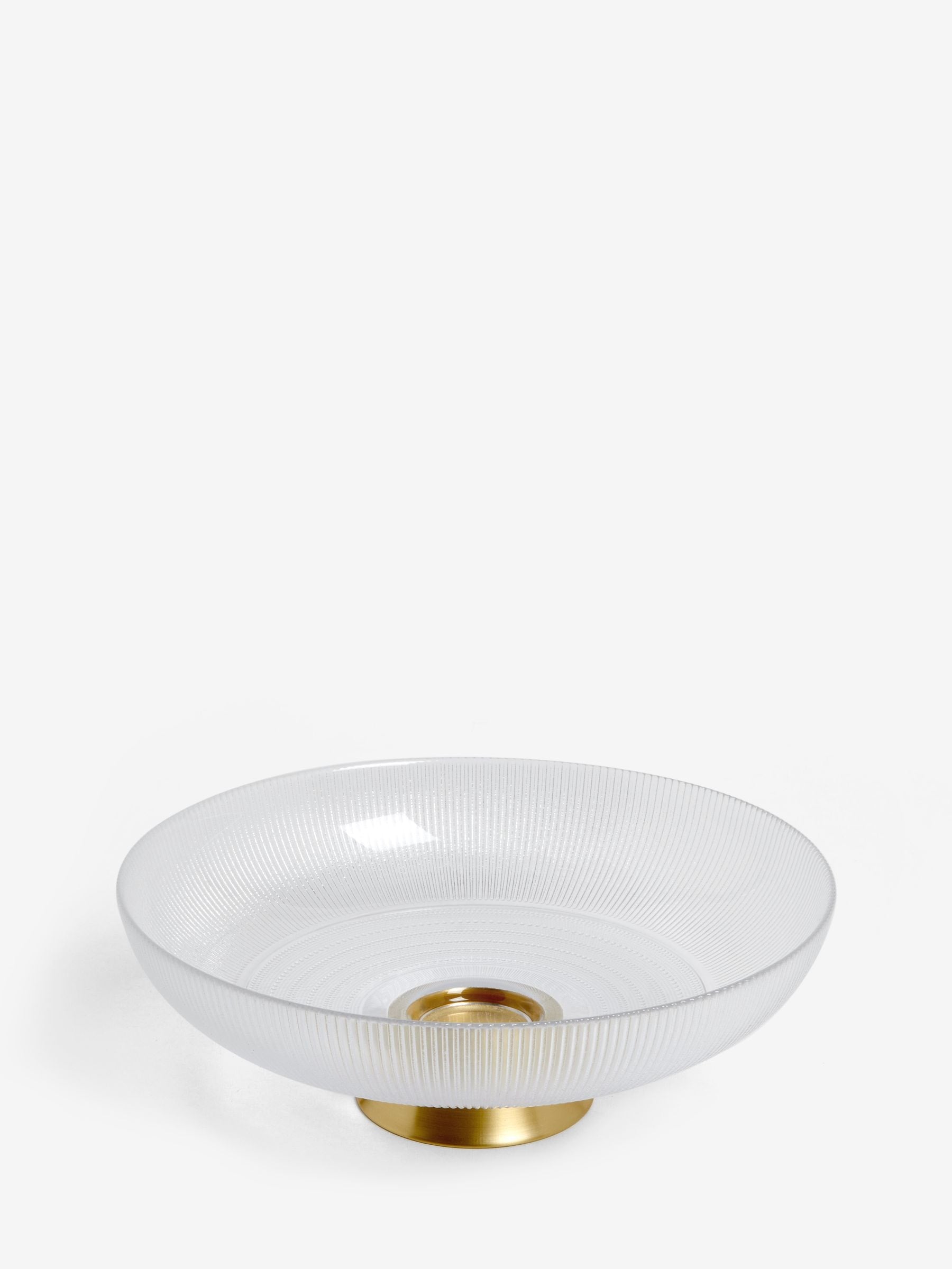 Clear glass extra large footed bowl - British product