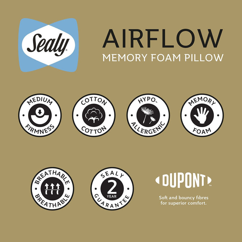 Sealy Memory Airflow Pillow 74x48cm - British product