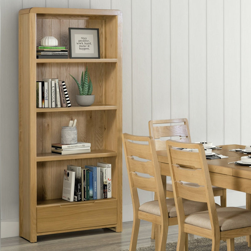 Julian Bowen oak tall bookcase, UK version