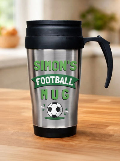 Next PMC Personalised Football Thermal Travel Mug 400ml- Buy online at McGrocer