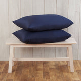 Cotton Exchange 200 thread count percale pillowcase pair navy - British product