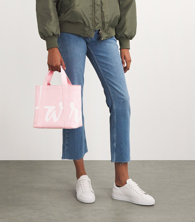 Harrods mini cotton logo tote bag candyfloss pink, UK version