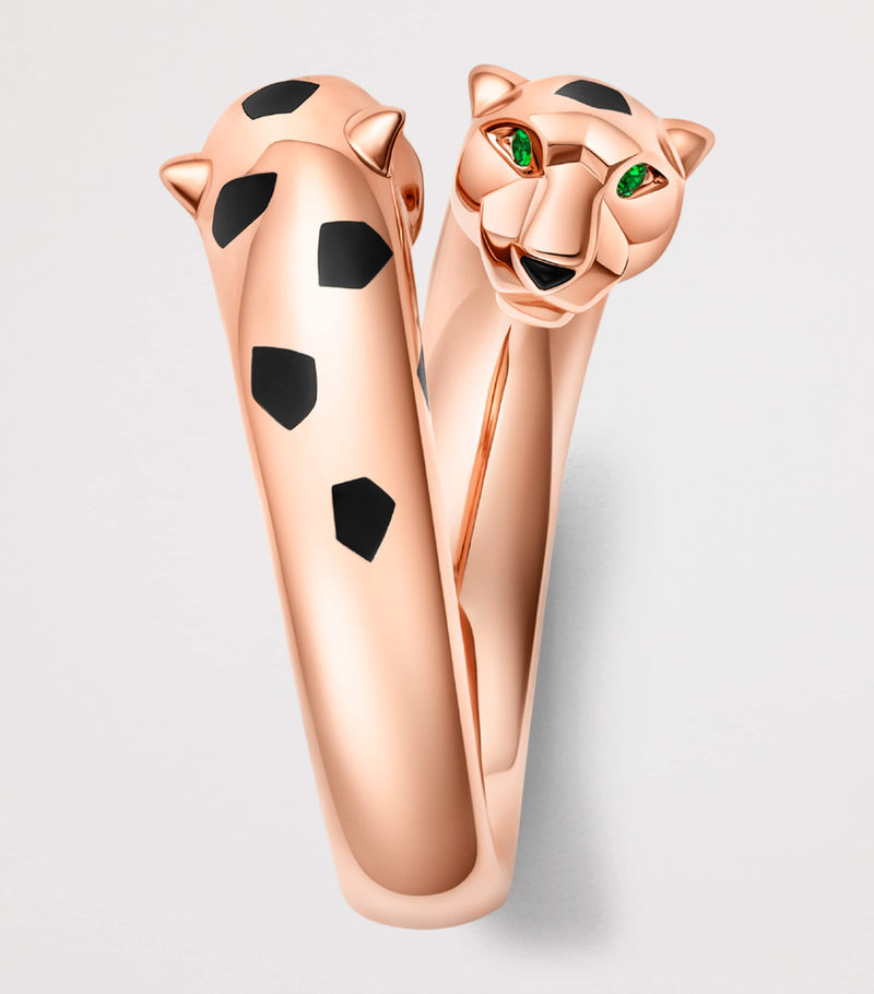 Cartier Panthère de Cartier ring rose gold tsavorite onyx, UK version