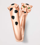 Cartier Panthère de Cartier ring rose gold tsavorite onyx, UK version