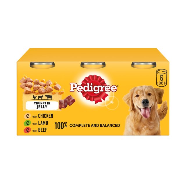 Pedigree Adult Wet Dog Food Tins Mixed in Jelly    6 x 385g GOODS M&S   