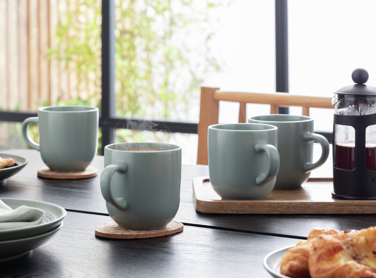 Habitat matte green mugs set of 4, UK version
