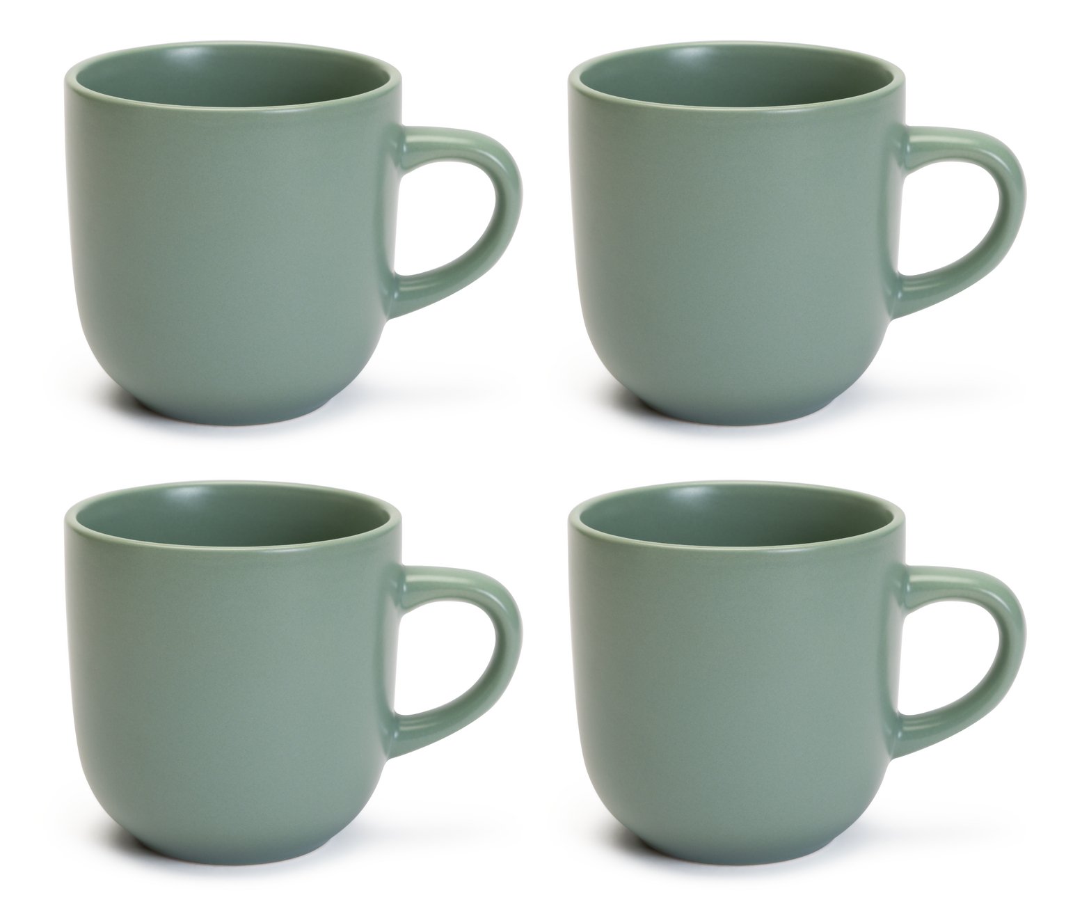 Habitat matte green mugs set of 4, UK version