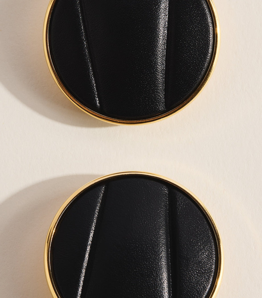 Chloé leather pleats clip-on earrings - British product