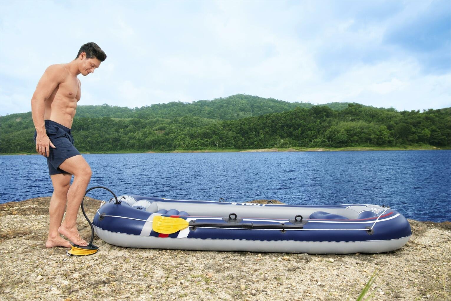 Bestway 3 bellows foot air pump - British product