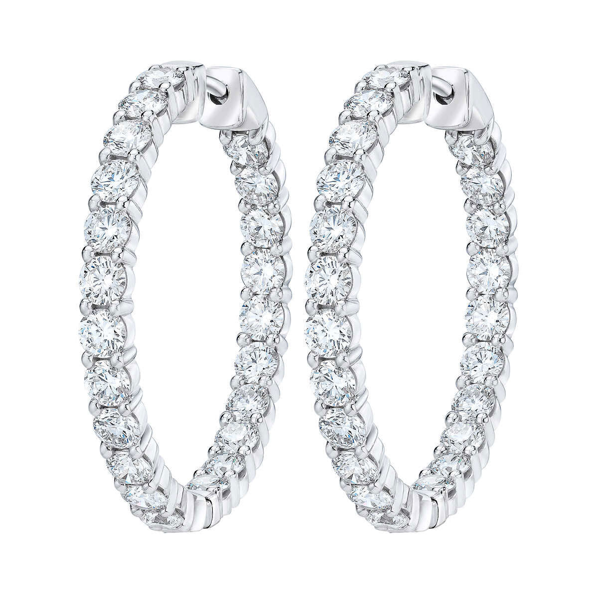 Costco round brilliant cut diamond hoop earrings 4.00ctw 14ct white gold - British product