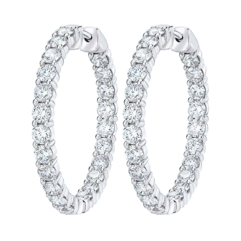 Costco round brilliant cut diamond hoop earrings 4.00ctw 14ct white gold - British product