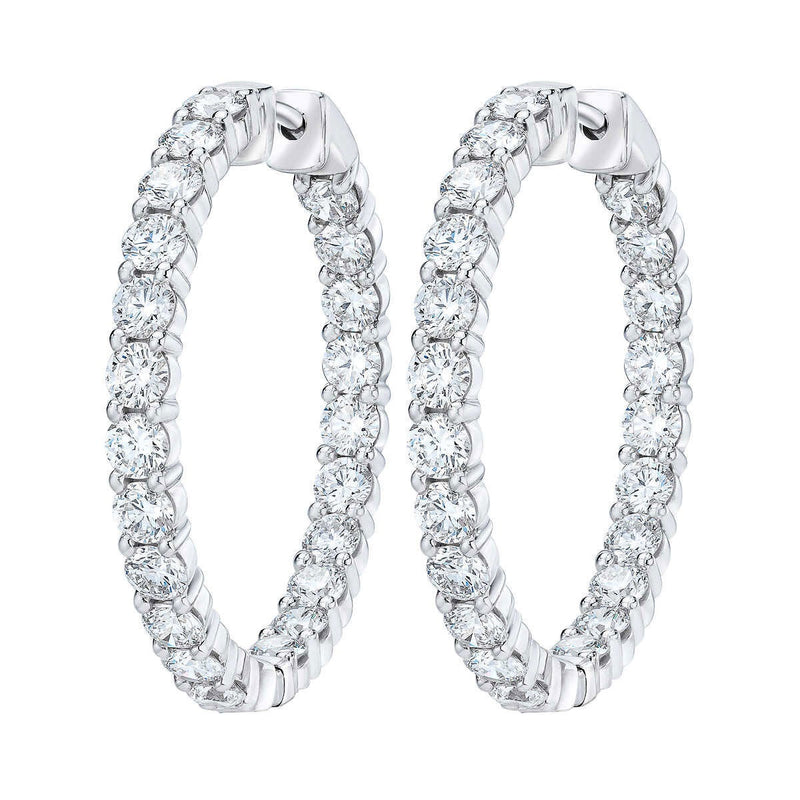 Costco round brilliant cut diamond hoop earrings 4.00ctw 14ct white gold - British product