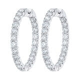 Costco 4,00 ctw runder Brillantschliff Diamant Inside Outside Creolen, 14 Karat Weißgold