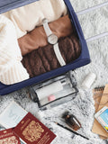 Flight Knight quilted navy cabin suitcase 55x35x20cm (British brand)
