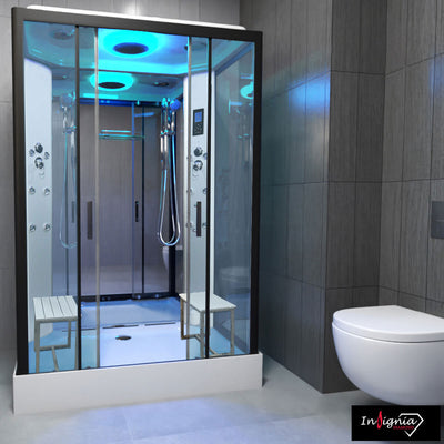 Cabine de douche hammam Insignia Diamond 1400 mm x 900 mm, disponible en 2 couleurs
