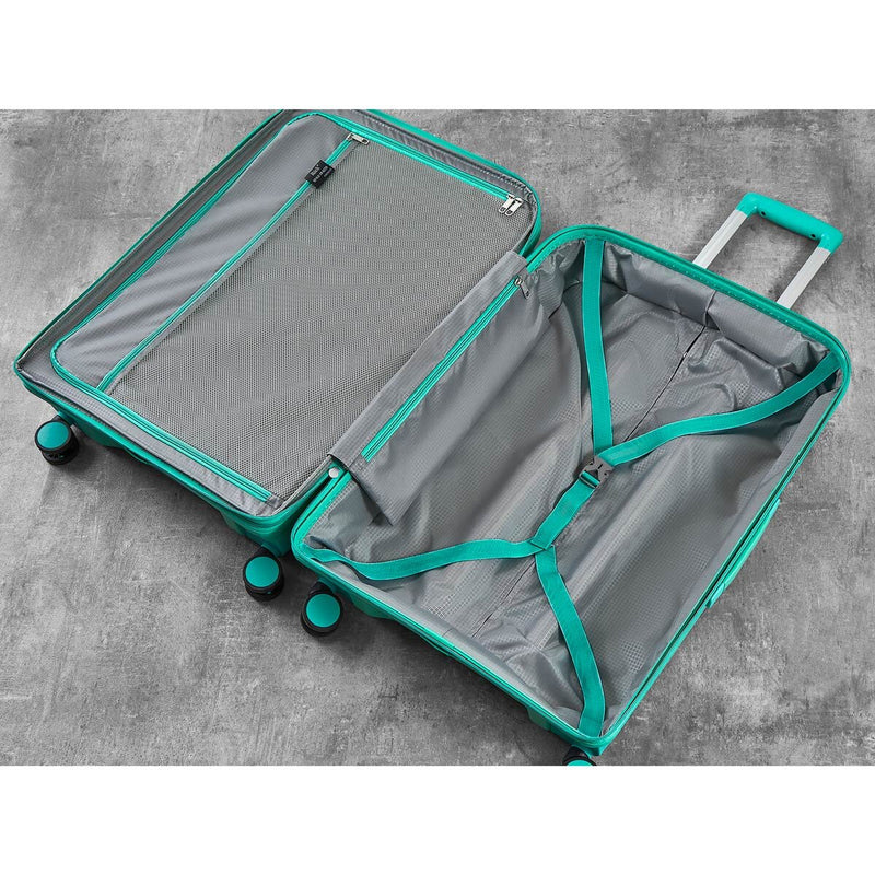 Rock Tulum turquoise hardside luggage set (British brand)