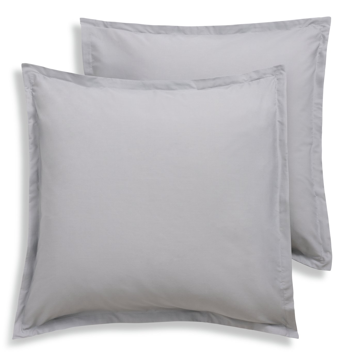 Habitat Cotton Rich 180TC Continental Pillowcase Pair Grey 65x65cm, UK version