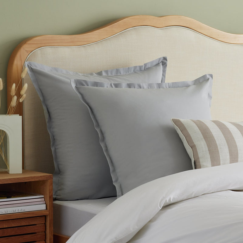 Habitat Cotton Rich 180TC Continental Pillowcase Pair Grey 65x65cm, UK version