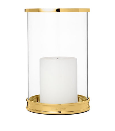 Harrods Mini moderner Hurricane-Kerzenhalter aus Glas und Messing, 20cm Höhe- Online kaufen bei McGrocer