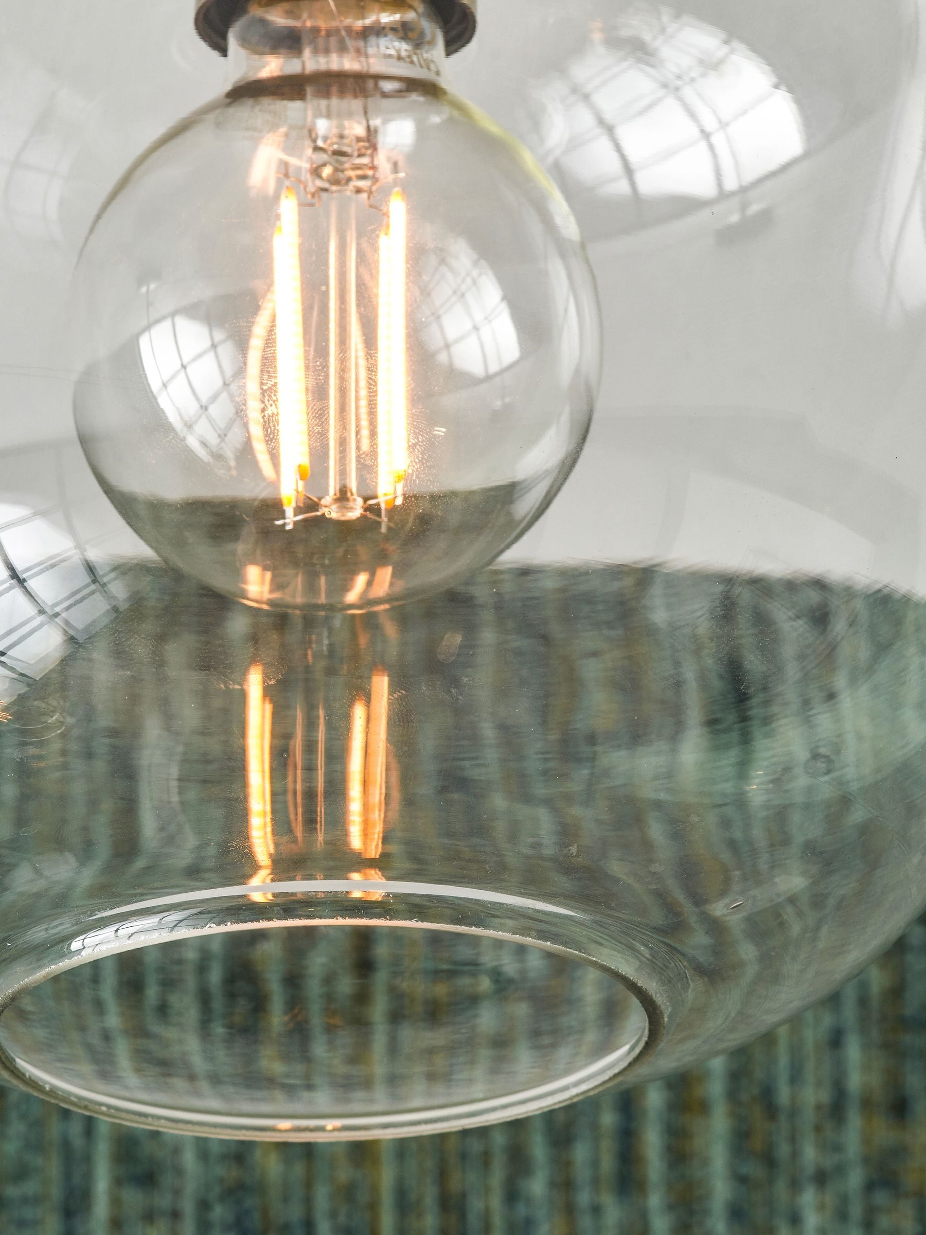 Pacific black metal glass flush pendant ceiling light, imported from the UK