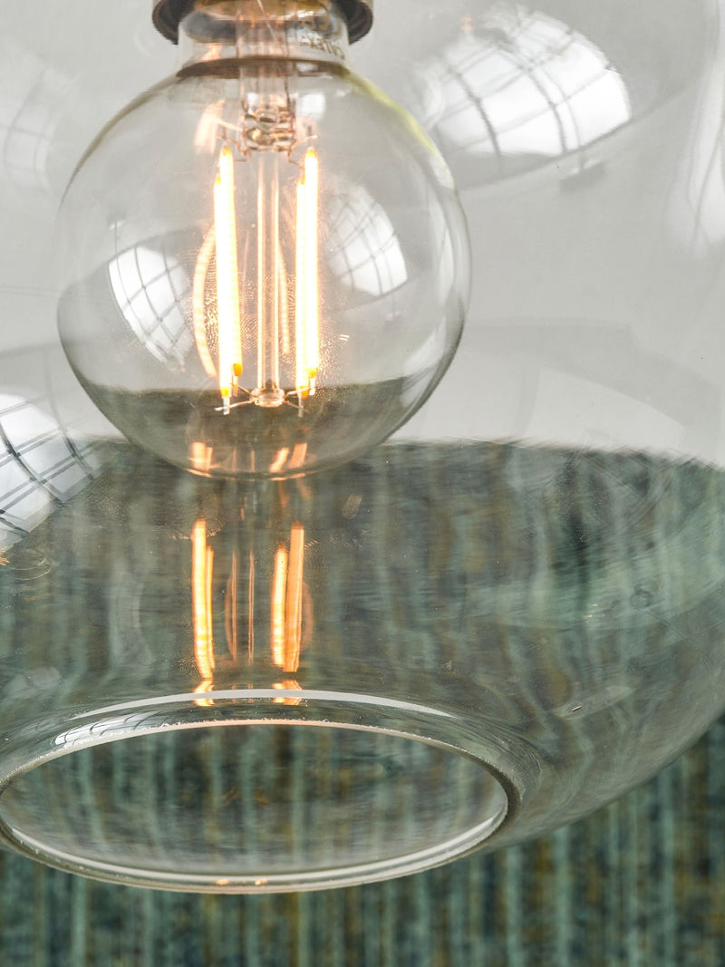 Pacific black metal glass flush pendant ceiling light, imported from the UK