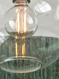 Pacific black metal glass flush pendant ceiling light, imported from the UK