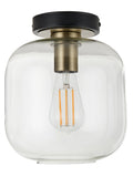 Pacific black metal glass flush pendant ceiling light, imported from the UK